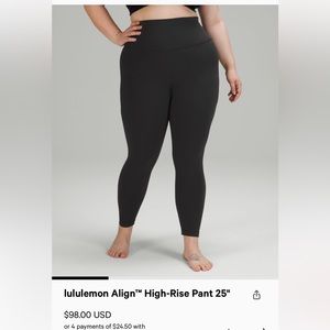 Lululemon Align Leggings 25” Graphite Grey